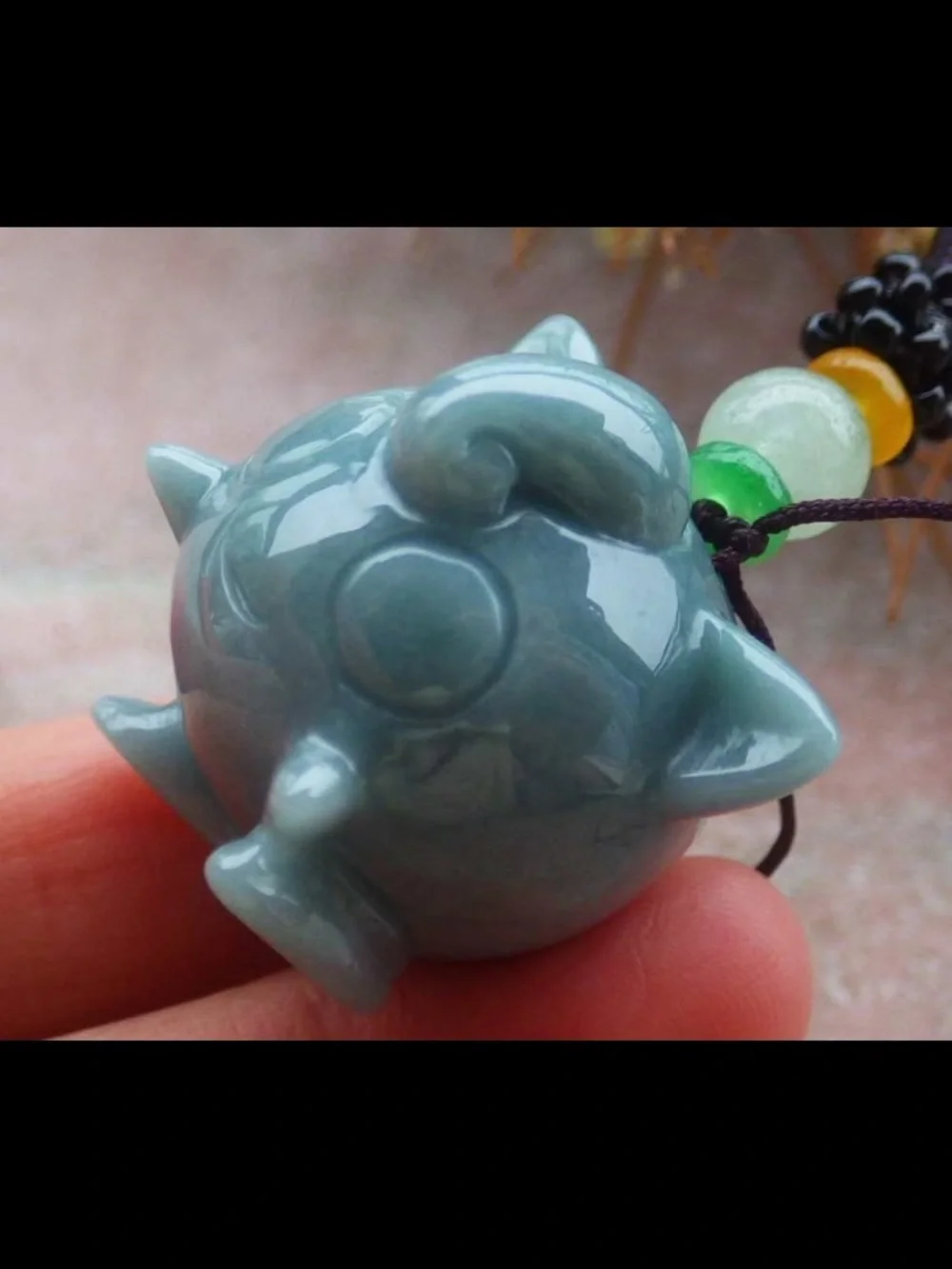 Certificate jadeite Jade cute cartoon green Pokemon jigglypuff pendant circle